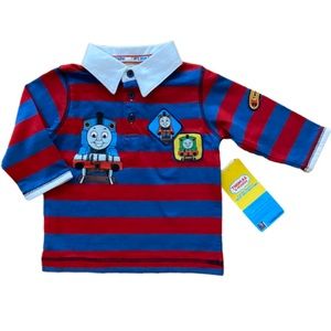 Boys Thomas & Friends Tank Engine Train Rugby Shirt 12M